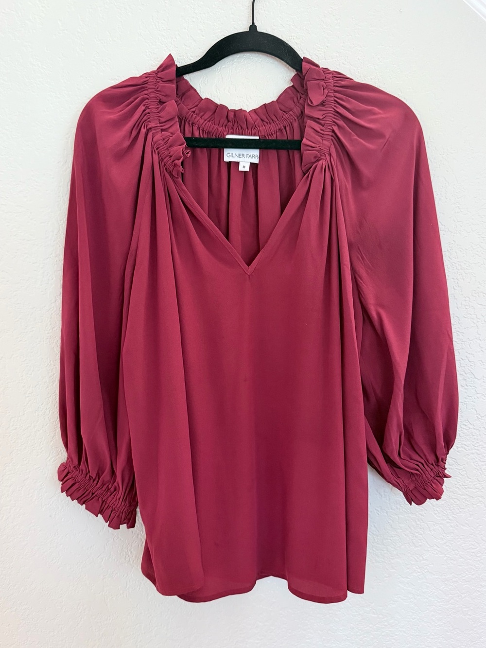 Gilner Farrar Silk Blouse in Wine/Burgundy medium